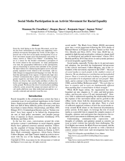 Social Media Participation in an Activist Movement for Racial Equality