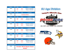 Schedule TBD by Regular Season Results