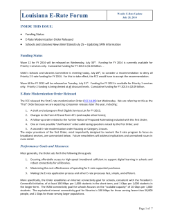 E-Rate Forum Update - Louisiana Believes