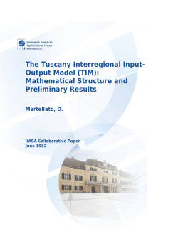 The Tuscany Interregional Input- Output Model (TIM): Mathematical