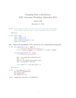 Sampling from a distribution ICIC Astrostats Workshop, September
