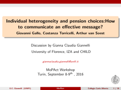 Individual heterogeneity and pension choices:How to