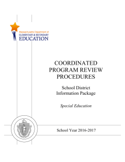 Special Education School District Information Package 2016-2017