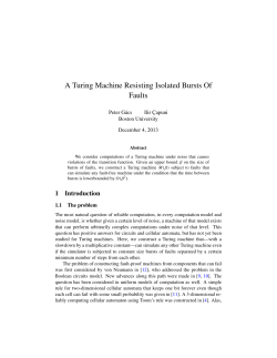 A Turing Machine Resisting Isolated Bursts Of Faults