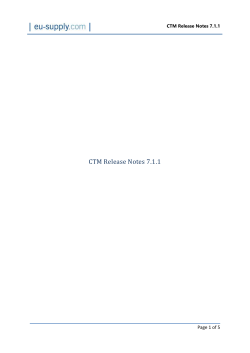 CTM Release Notes 7.1.1