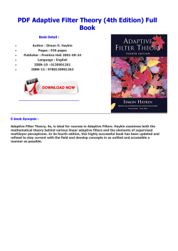 PDF Adaptive Filter Theory (4th Edition) Full Book