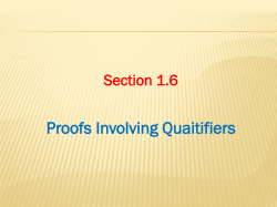 Section 1.6 Proofs Involving Quaitifiers