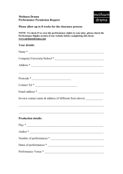 Methuen Drama Performance Permission Request Please allow up