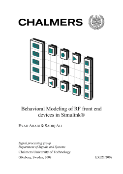 Behavioral Modeling of RF front end devices in Simulink
