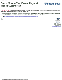 Sound Move - the ten-year system plan contents