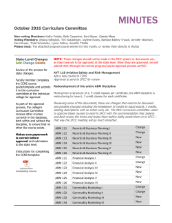 October 2016 Curriculum Committee