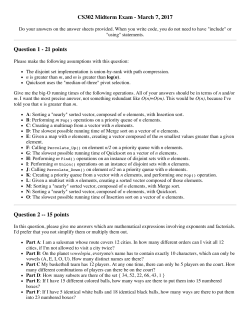 CS302 Midterm Exam - March 7, 2017 Question 1