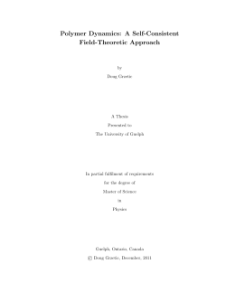 Polymer Dynamics: A Self-Consistent Field