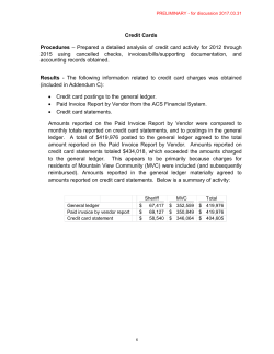 Credit Cards Procedures &ndash; Prepared a detailed