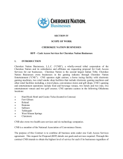 RFP &ndash; Cash Access Services for Cherokee Nation Businesses