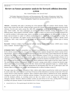 Review on Sensor parameter analysis for forward collision detection