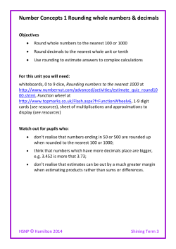 Structure of HSNP Numeracy - Four levels of proficiency