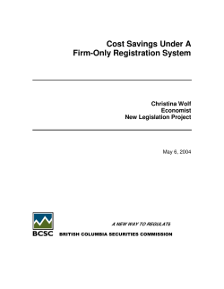 Cost Savings Under A Firm-Only Registration System