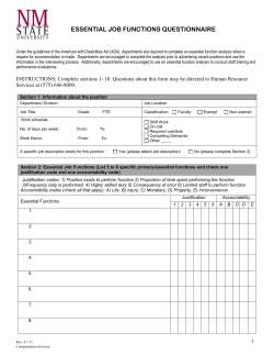 Essential Job Functions Questionnaire