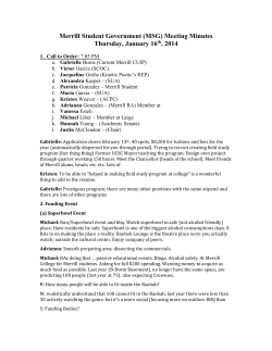 (MSG) Meeting Minutes Thursday, January 16 th