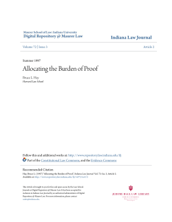 Allocating the Burden of Proof - Digital Repository @ Maurer Law