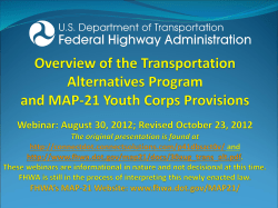 Overview of the Transportation Alternatives Program and MAP