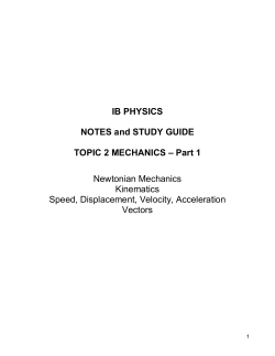 Topic 2 Mechanics Part 1 2014-15