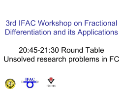 3rd IFAC Workshop on Fractional Differentiation and its Applications