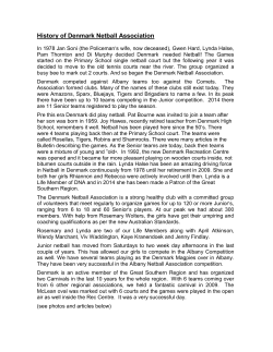 History - Denmark Netball Association