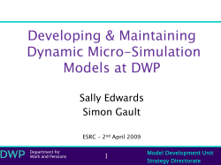 Model Development Unit Strategy Directorate Pensim2 Model