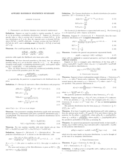 APPLIED BAYESIAN STATISTICS SUMMARY 1