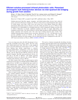 Efficient solution-processed infrared photovoltaic cells