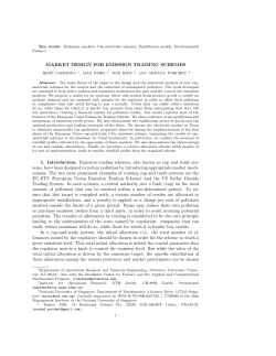 MARKET DESIGN FOR EMISSION TRADING SCHEMES 1