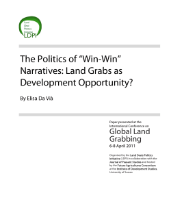 The Politics of ``Win-Win`` Narratives: Land Grabs as Development