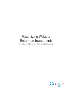 Maximizing Website Return on Investment