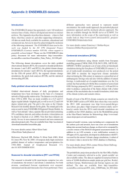 Appendix 2: ENSEMBLES datasets - ENSEMBLES project