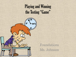 Playing and Winning the Testing *Game*