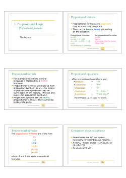 1. Propositional Logic