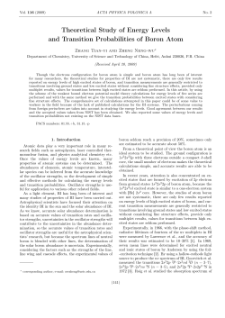 Theoretical Study of Energy Levels and Transition Probabilities of