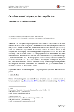 On refinements of subgame perfect $$\epsilon $$ ϵ
