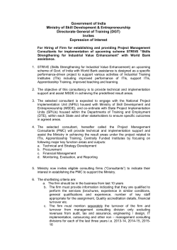 For Hiring of Firm for establishing and providing Project