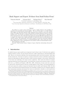 Bank Support and Export: Evidence from Small Italian Firms