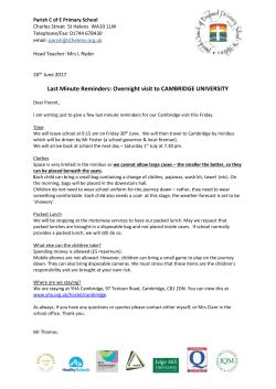 Cambridge University Letter to parents