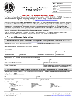 nurse registry - The Agency For Health Care Administration