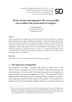 Divine election and migration: The worst possible way to address
