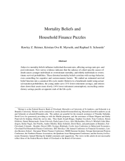 Mortality Beliefs and Household Finance Puzzles