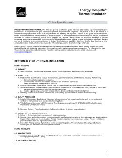 section 07 21 00 - thermal insulation