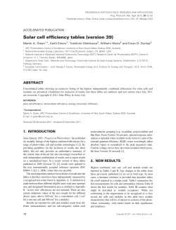 Solar cell efficiency tables (version 39)