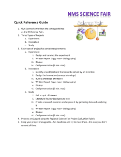 NMS Science Fair Quick Guide