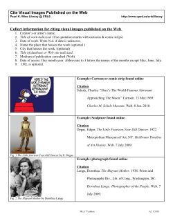 Cite Visual Images Published on the Web Collect information for
